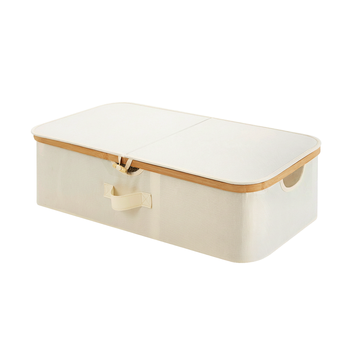 Storage Bin with Bamboo Rim Lid