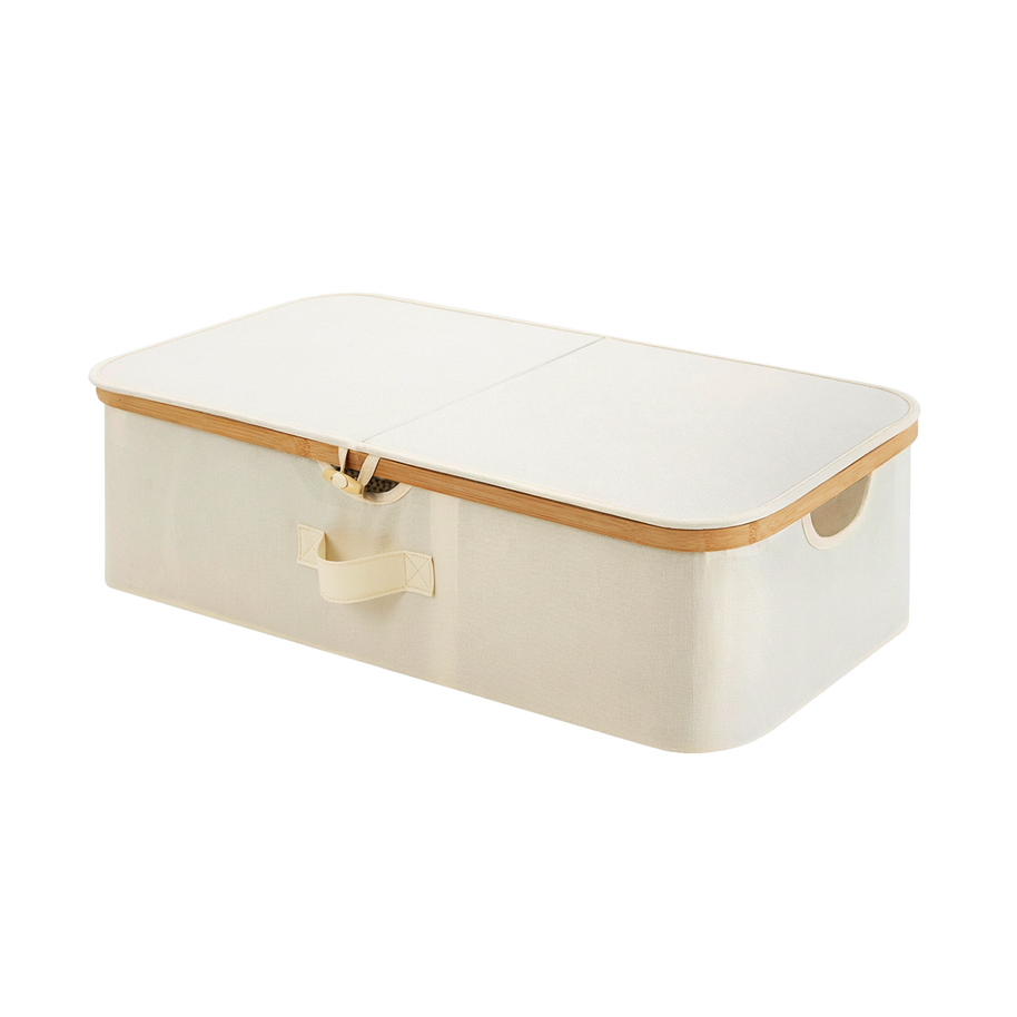 Storage Bin with Bamboo Rim Lid