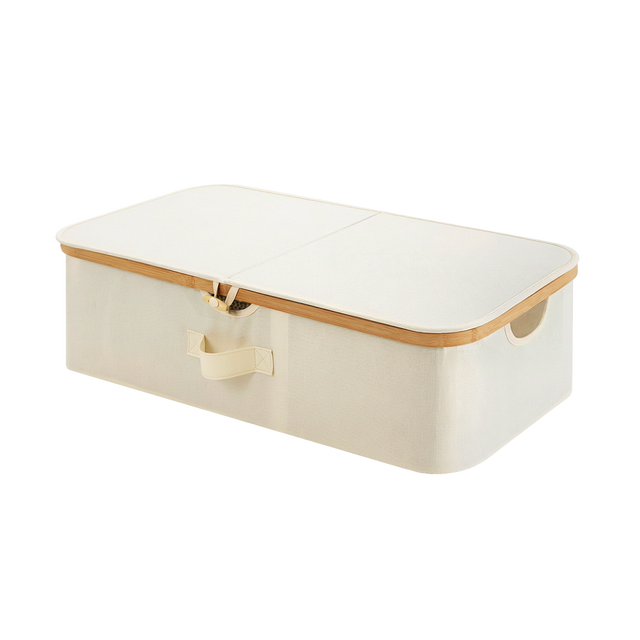 Storage Bin with Bamboo Rim Lid