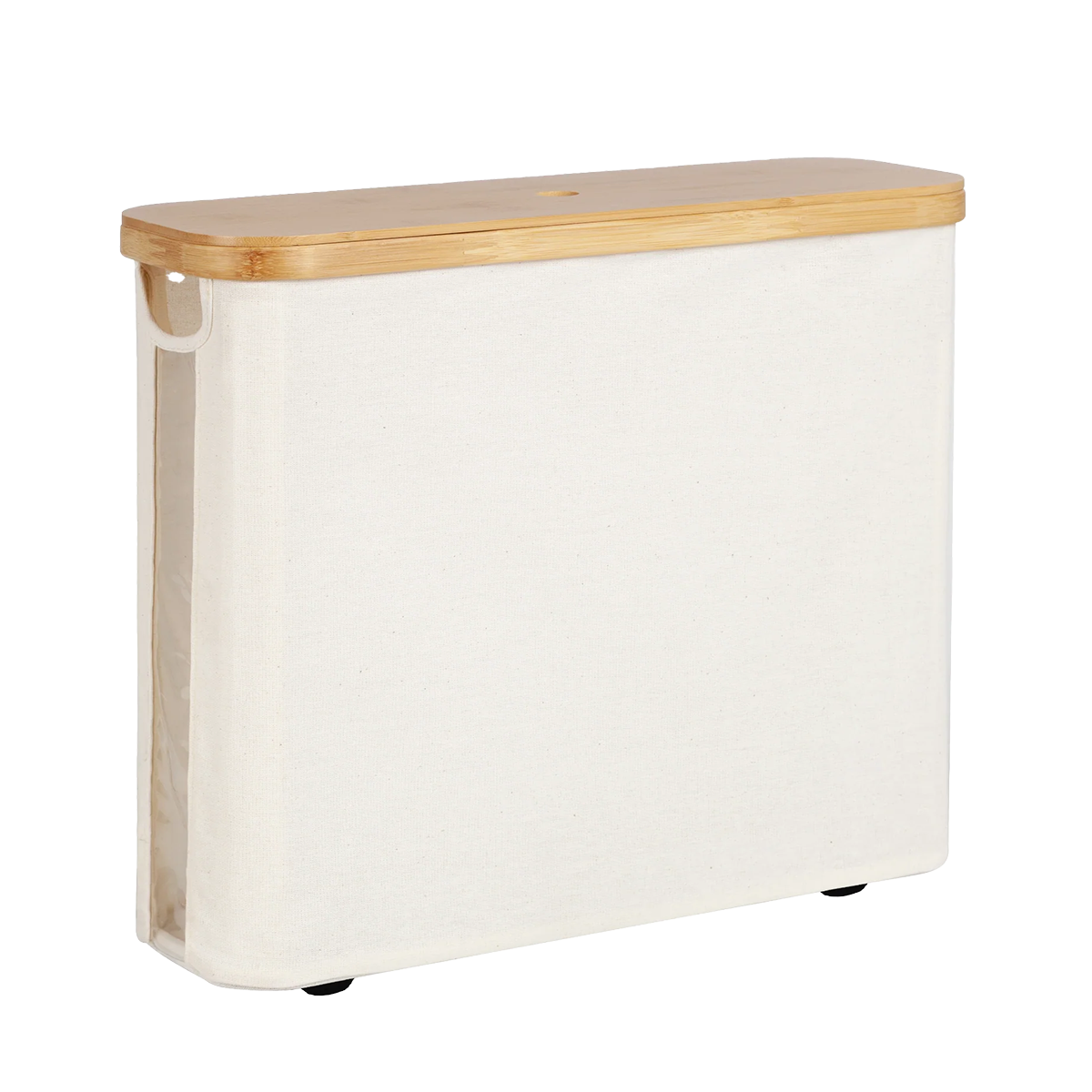 Toilet Paper organizer with Bamboo Rim Lid