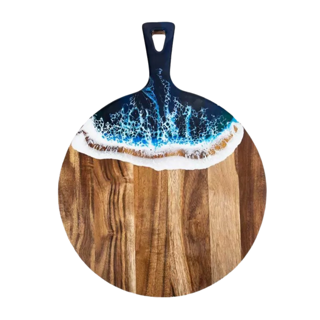 Round Resin Serving Board with Handle